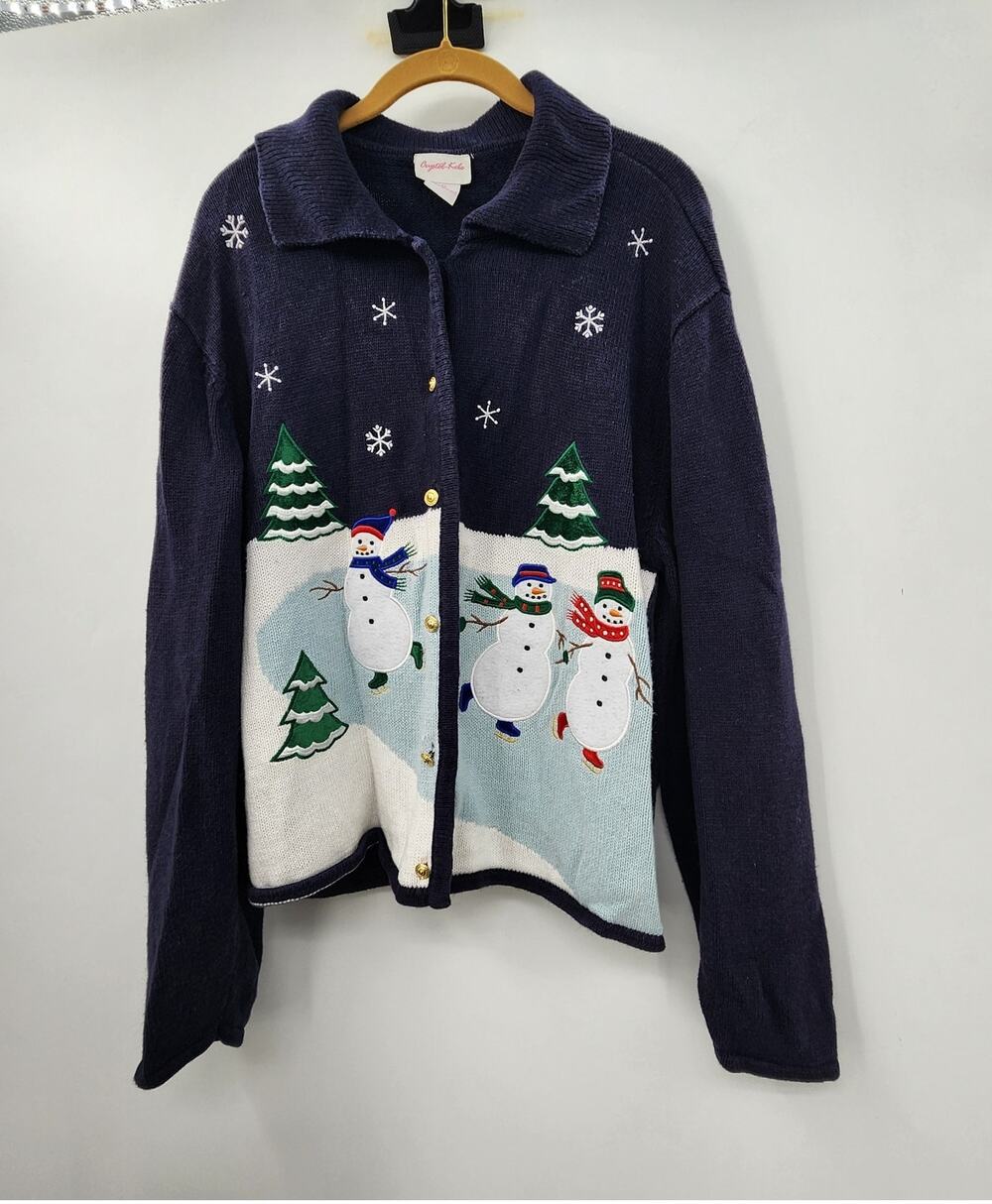 Novelty Knit Holiday Snowman Sweater Size XL